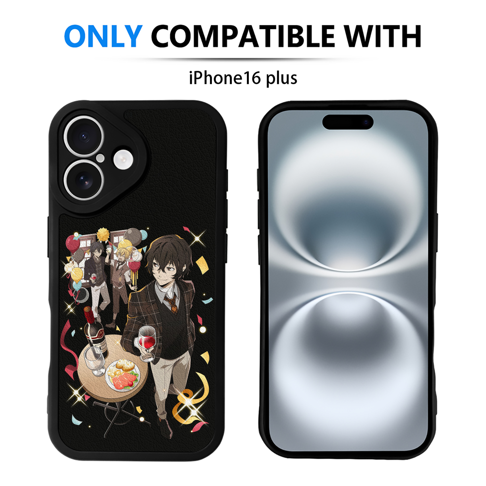 （画像用） 文豪ストレイドッグス Bungo Stray Dogs 【iPhone 16シリーズ対応】シリコンスマホケース（レザー調） 材質：シリコン